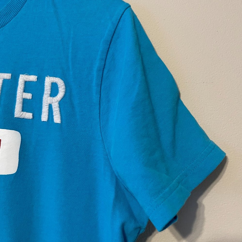 Hollister Men’s Large Aqua Blue Front Logo Short Sleeve Soft Tee Shirt Top - Picture 12 of 16
